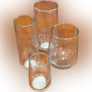Karma Catalina dbl shot/flute/short&tall tumbers-s/4-clear hammered texture-NWT